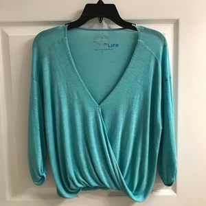 Blue life turquoise top
